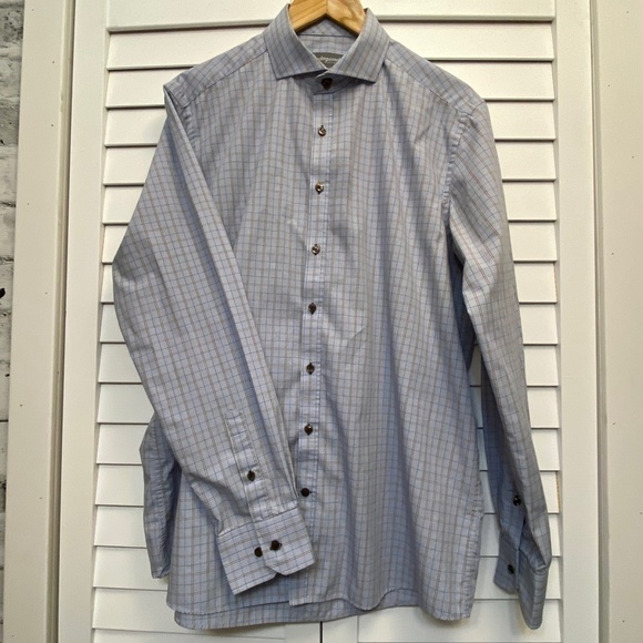 MEN'S Sandergaard Copenhagen Easy Care fitted dress shirt 43-17 3/4 - Picture 9 of 10